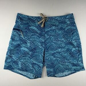 Patagonia Board Shorts Mens 34 Wavefarer Aztec Tribal Wave Polynesian Swim Surf